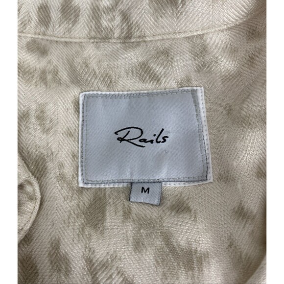 Rails Womens Button Down Shirt Size M Hunter Ivory Ikat Tan Long Sleeve Soft - Picture 7 of 13